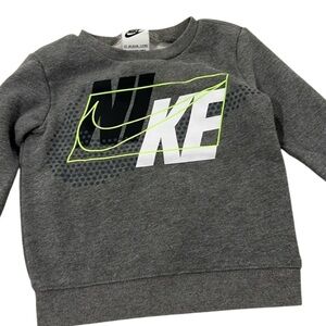 Nike Kids Charcoal Sweatshirt with Neon Accents